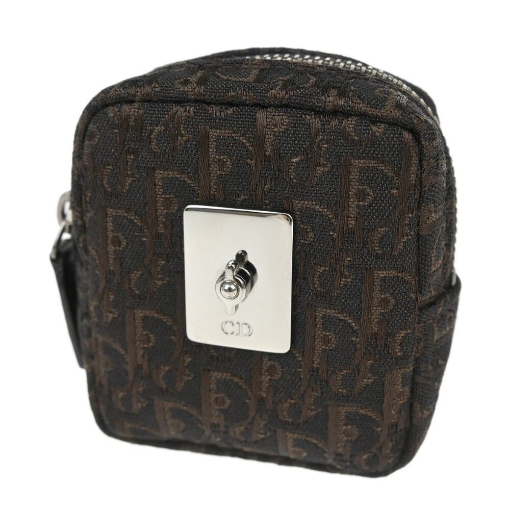 Christian Dior Brown Canvas Trotter Mini Pouch Bag